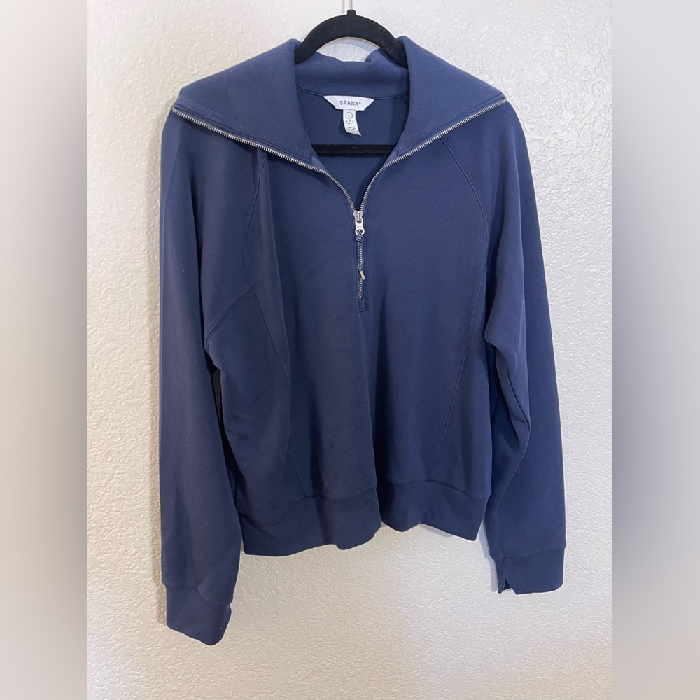 SPANX AirEssentials Half Zip Navy Pullover